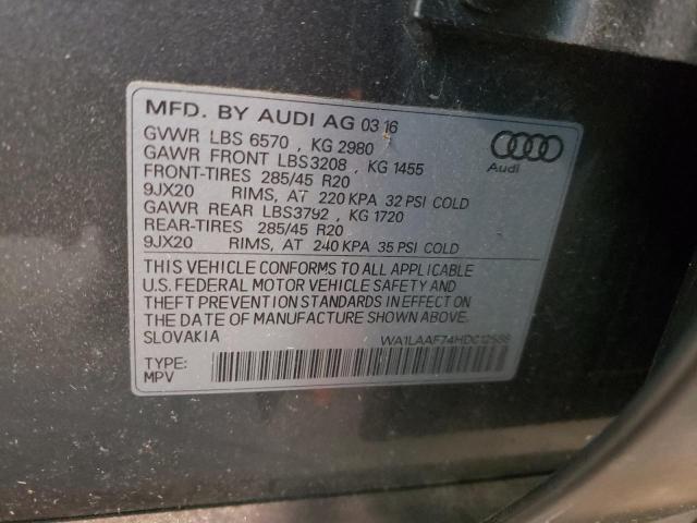 Photo 14 from auction – 2017 AUDI Q7 PREMIUM with VIN WA1LAAF74HD012588