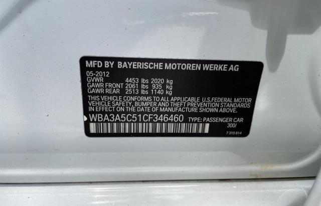 Photo 10 from auction – 2012 BMW 328 I with VIN WBA3A5C51CF346460