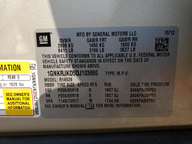 Photo 14 from auction – 2013 CHEVROLET TRAVERSE L with VIN 1GNKRJKD5DJ103880