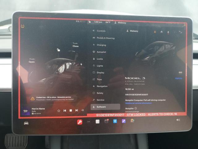 Photo 9 from auction – 2022 TESLA MODEL 3 with VIN 5YJ3E1EB1NF203017