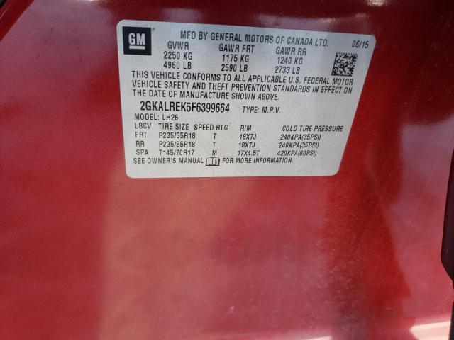 Photo 14 from auction – 2015 GMC TERRAIN SL with VIN 2GKALREK5F6399664