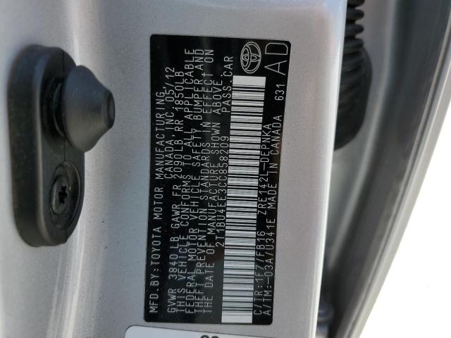 Photo 10 from auction – 2012 TOYOTA COROLLA BA with VIN 2T1BU4EE3CC858209