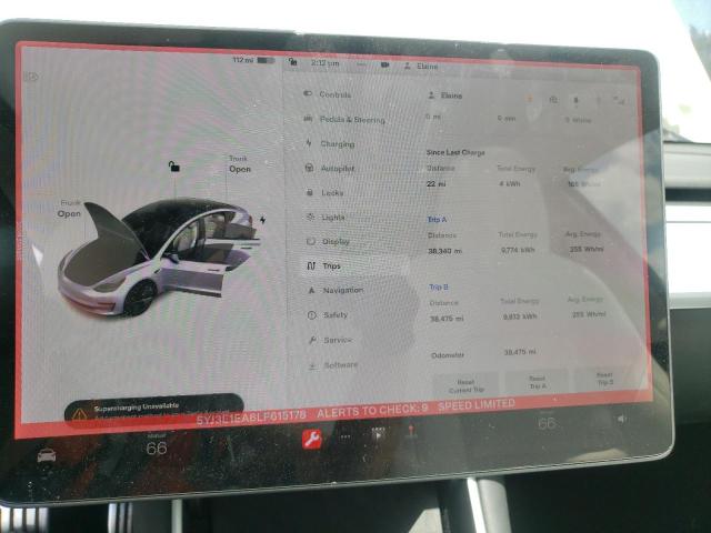 Photo 9 from auction – 2020 TESLA MODEL 3 with VIN 5YJ3E1EA8LF615178