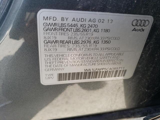 Фото 14 с аукциона – 2012 AUDI Q5 PREMIUM с VIN WA1LFAFP5CA089711
