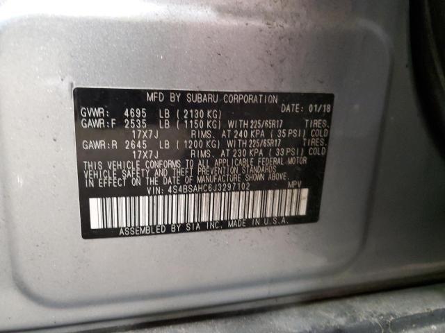 Photo 14 from auction – 2018 SUBARU OUTBACK 2. with VIN 4S4BSAHC6J3297102