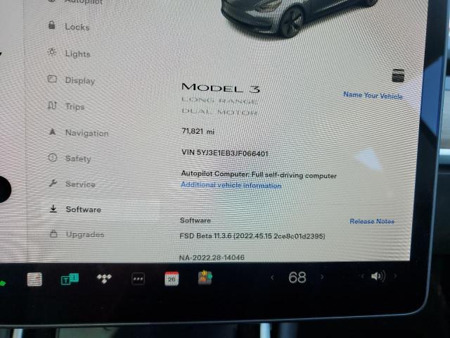 Photo 9 from auction – 2018 TESLA MODEL 3 with VIN 5YJ3E1EB3JF066401