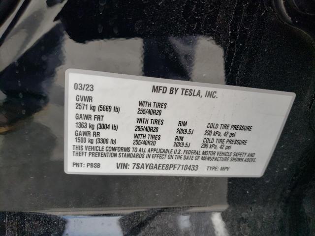 Photo 14 from auction – 2023 TESLA MODEL Y with VIN 7SAYGAEE8PF710433