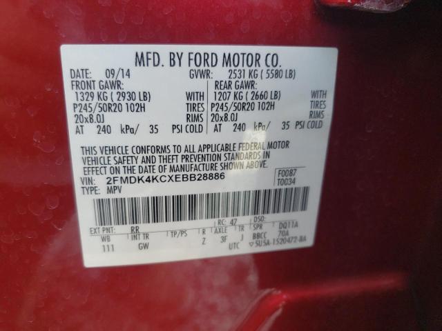 Photo 14 from auction – 2014 FORD EDGE LIMIT with VIN 2FMDK4KCXEBB28886