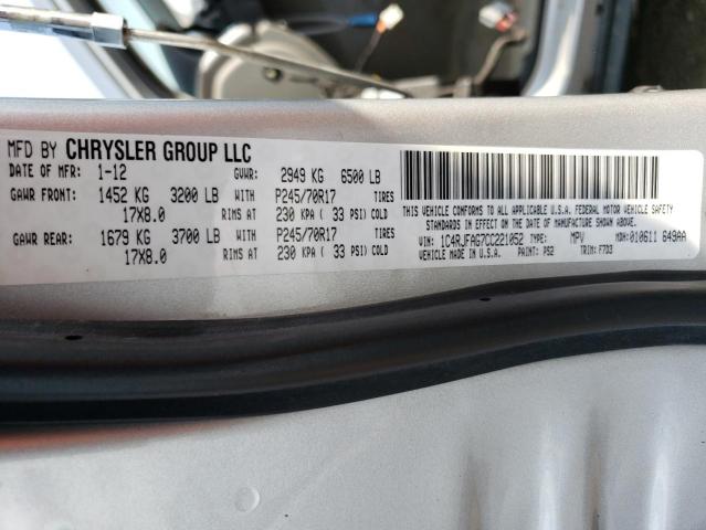 Photo 14 from auction – 2012 JEEP GRAND CHER with VIN 1C4RJFAG7CC221052