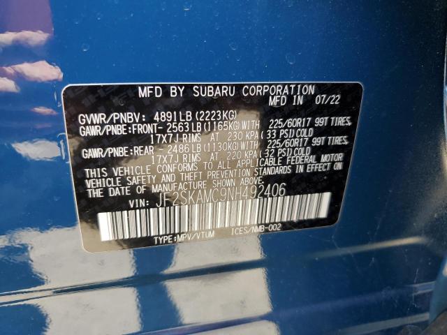 Photo 14 from auction – 2022 SUBARU FORESTER W with VIN JF2SKAMC9NH492406