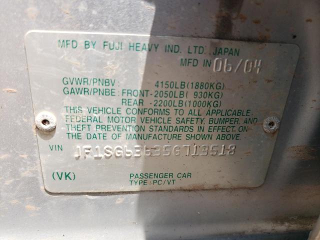 Zdjęcie 14 z aukcji – 2005 SUBARU FORESTER 2 z VIN JF1SG63635G713518