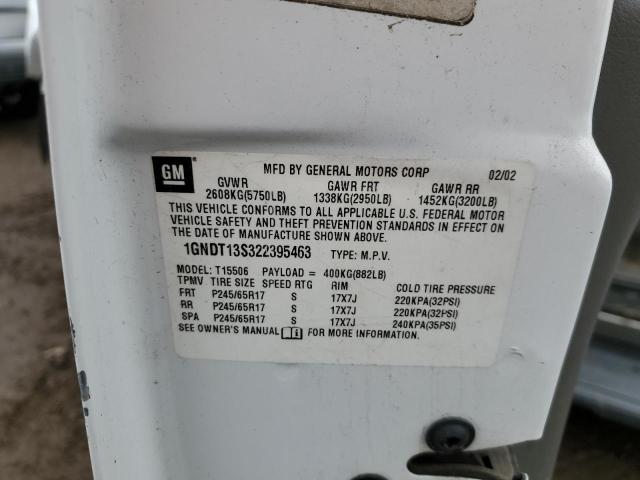 Photo 14 from auction – 2002 CHEVROLET TRAILBLAZE with VIN 1GNDT13S322395463