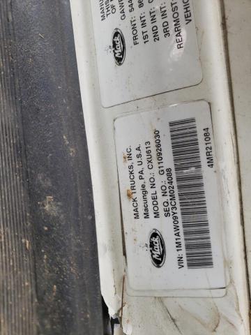 Photo 10 from auction – 2012 MACK 600 CXU600 with VIN 1M1AW09Y3CM024088