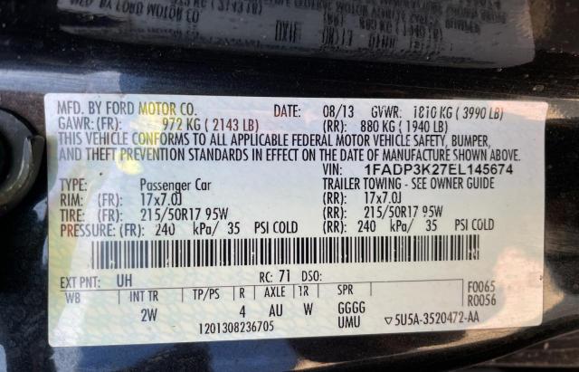 Photo 10 from auction – 2014 FORD FOCUS SE with VIN 1FADP3K27EL145674