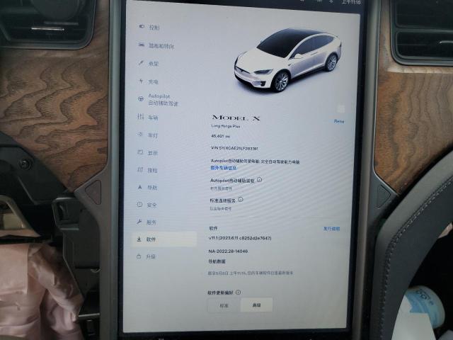 Photo 9 from auction – 2020 TESLA MODEL X with VIN 5YJXCAE21LF283181