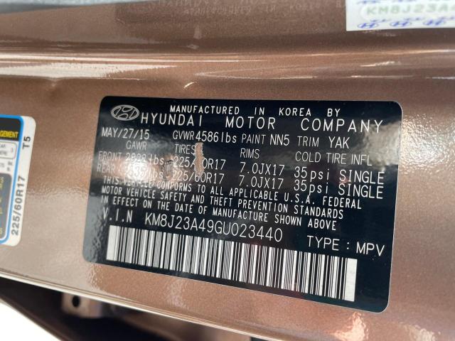 Photo 10 from auction – 2016 HYUNDAI TUCSON SE with VIN KM8J23A49GU023440