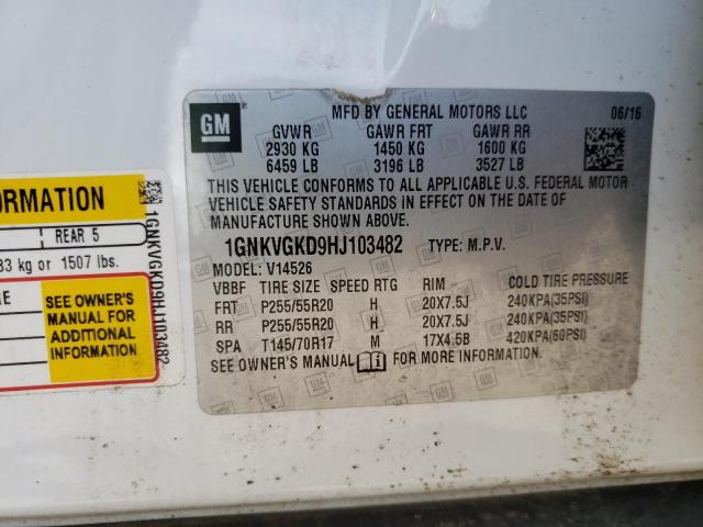 Photo 14 from auction – 2017 CHEVROLET TRAVERSE L with VIN 1GNKVGKD9HJ103482