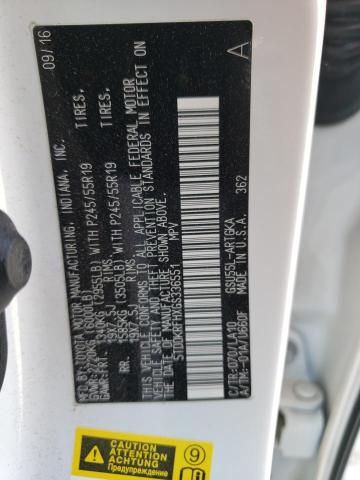 Photo 14 from auction – 2016 TOYOTA HIGHLANDER with VIN 5TDDKRFHXGS336551