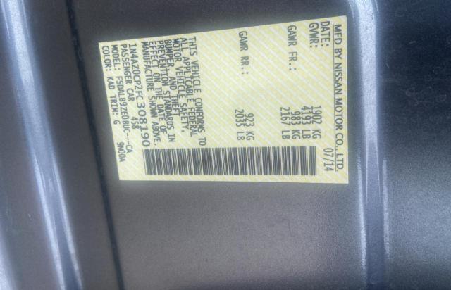 Photo 10 from auction – 2015 NISSAN LEAF S with VIN 1N4AZ0CP2FC308190