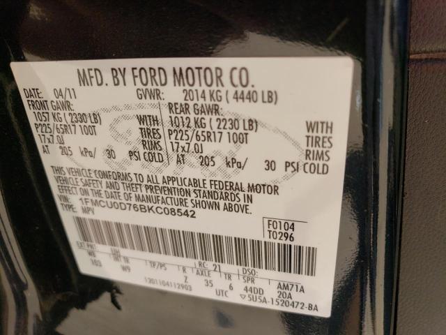 Photo 14 from auction – 2011 FORD ESCAPE XLT with VIN 1FMCU0D76BKC08542
