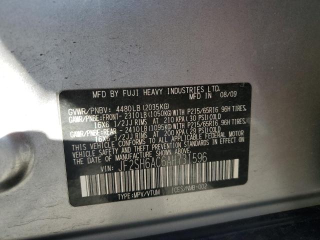 Photo 14 from auction – 2010 SUBARU FORESTER 2 with VIN JF2SH6AC6AH731596