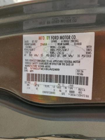 Photo 14 from auction – 2008 FORD EXPLORER E with VIN 1FMEU74EX8UA02489