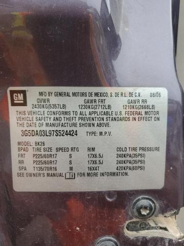 Photo 14 from auction – 2007 BUICK RENDEZVOUS with VIN 3G5DA03L97S524424