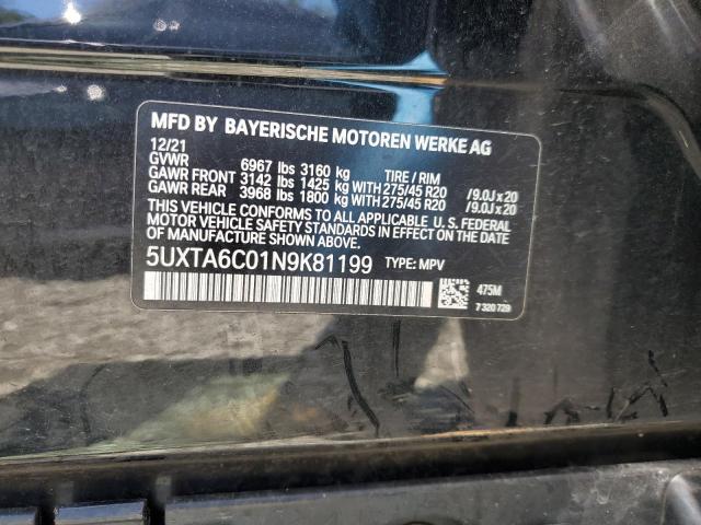 Photo 14 from auction – 2022 BMW X5 XDRIVE4 with VIN 5UXTA6C01N9K81199