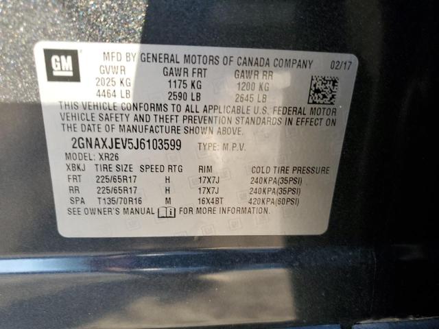 Photo 14 from auction – 2018 CHEVROLET EQUINOX LT with VIN 2GNAXJEV5J6103599