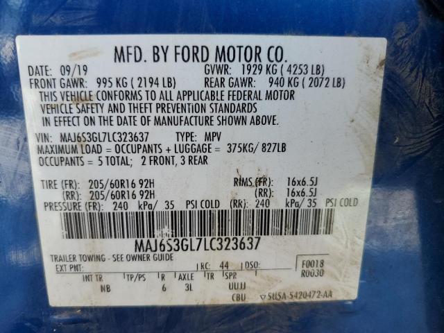 Photo 14 from auction – 2020 FORD ECOSPORT S with VIN MAJ6S3GL7LC323637