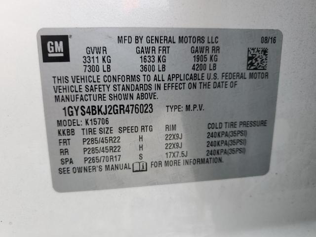 Photo 14 from auction – 2016 CADILLAC ESCALADE L with VIN 1GYS4BKJ2GR476023