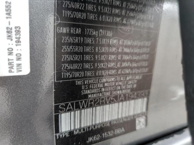 Photo 14 from auction – 2018 LAND ROVER RANGE ROVE with VIN SALWR2RV5JA194393