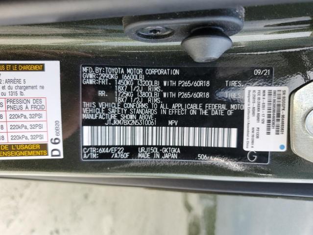 Photo 14 from auction – 2022 LEXUS GX 460 with VIN JTJKM7BX2N5310061