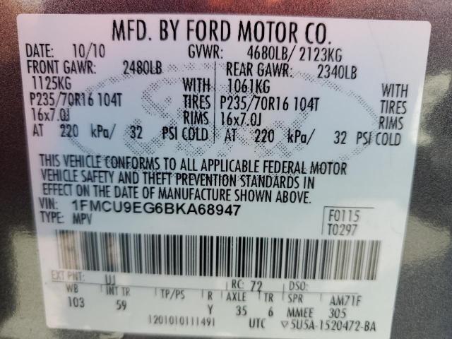 Zdjęcie 14 z aukcji – 2011 FORD ESCAPE LIM z VIN 1FMCU9EG6BKA68947