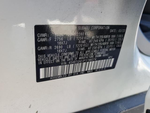 Photo 14 from auction – 2023 SUBARU OUTBACK LI with VIN 4S4BTGND3P3198274
