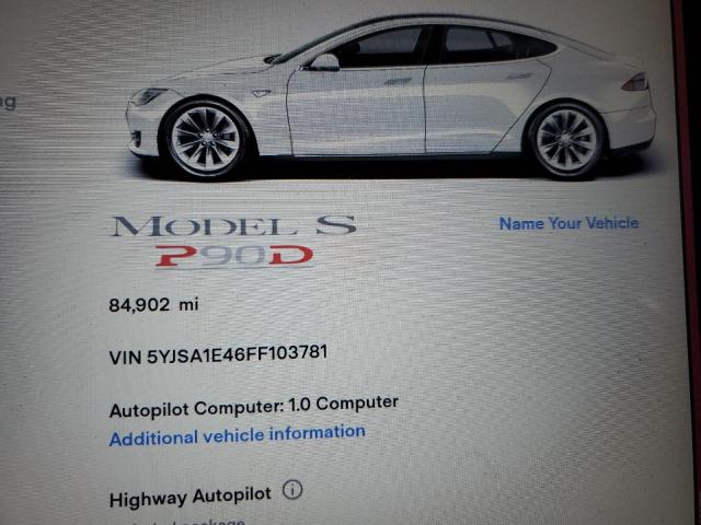 Photo 9 from auction – 2015 TESLA MODEL S with VIN 5YJSA1E46FF103781