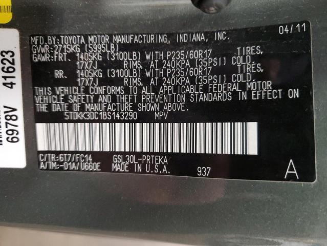 Photo 14 from auction – 2011 TOYOTA SIENNA LE with VIN 5TDKK3DC1BS143290