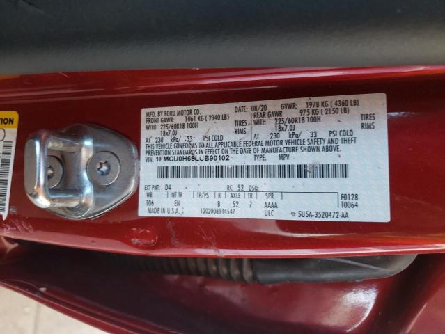 Photo 14 from auction – 2020 FORD ESCAPE SEL with VIN 1FMCU0H68LUB90102
