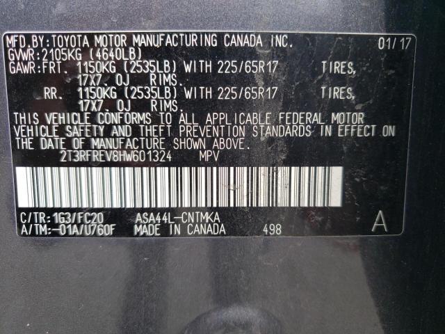 Photo 14 from auction – 2017 TOYOTA RAV4 XLE with VIN 2T3RFREV8HW601324
