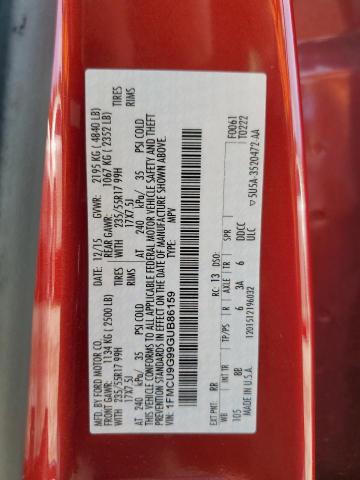 Photo 14 from auction – 2016 FORD ESCAPE SE with VIN 1FMCU9G99GUB86159