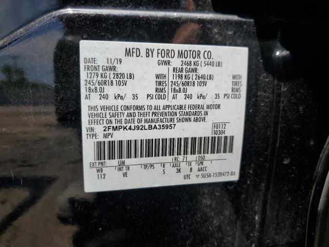Photo 14 from auction – 2020 FORD EDGE SEL with VIN 2FMPK4J92LBA35957