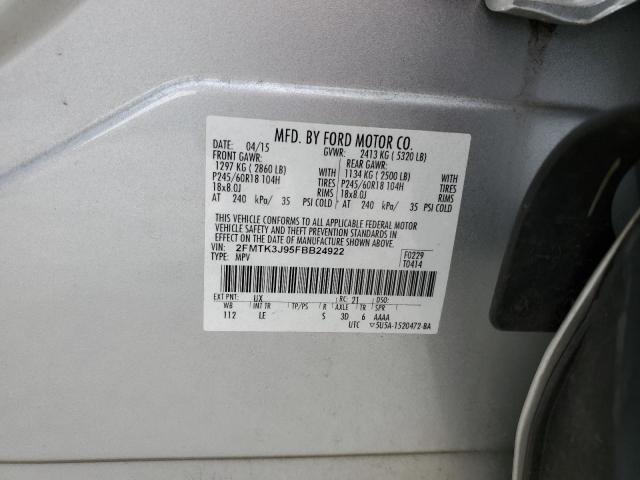 Photo 14 from auction – 2015 FORD EDGE SEL with VIN 2FMTK3J95FBB24922