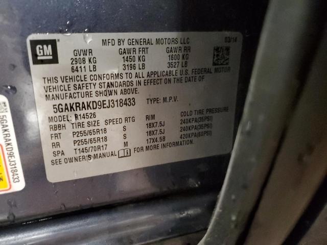 Photo 14 from auction – 2014 BUICK ENCLAVE with VIN 5GAKRAKD9EJ318433
