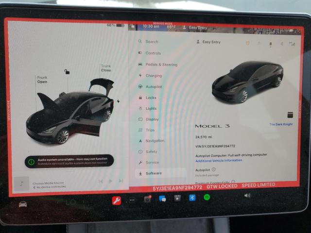 Photo 9 from auction – 2022 TESLA MODEL 3 with VIN 5YJ3E1EA9NF294772