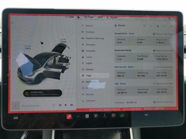 Photo 9 from auction – 2021 TESLA MODEL Y with VIN 5YJYGDEF3MF078542