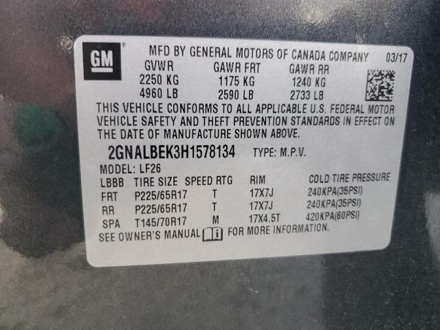 Photo 14 from auction – 2017 CHEVROLET EQUINOX LS with VIN 2GNALBEK3H1578134