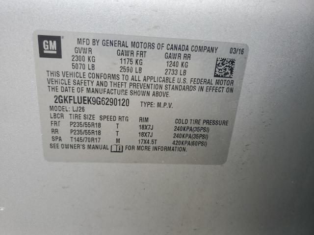 Photo 14 from auction – 2016 GMC TERRAIN SL with VIN 2GKFLUEK9G6290120