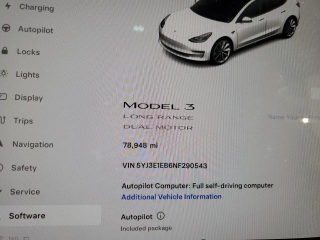 Photo 9 from auction – 2022 TESLA MODEL 3 with VIN 5YJ3E1EB6NF290543