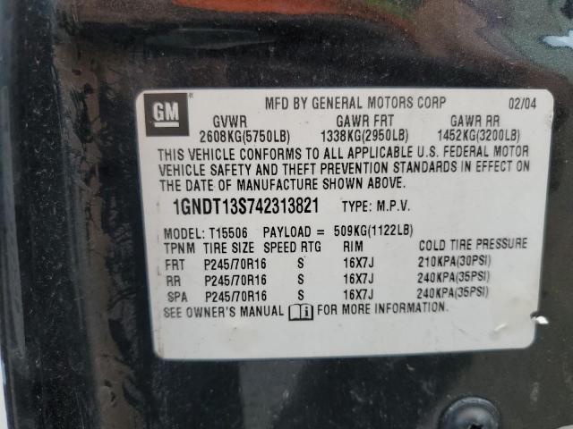 Photo 14 from auction – 2004 CHEVROLET TRAILBLAZE with VIN 1GNDT13S742313821
