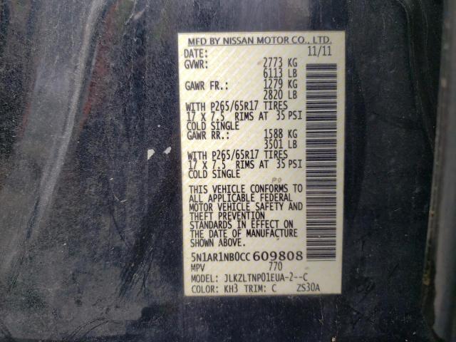 Zdjęcie 14 z aukcji – 2012 NISSAN PATHFINDER z VIN 5N1AR1NB0CC609808